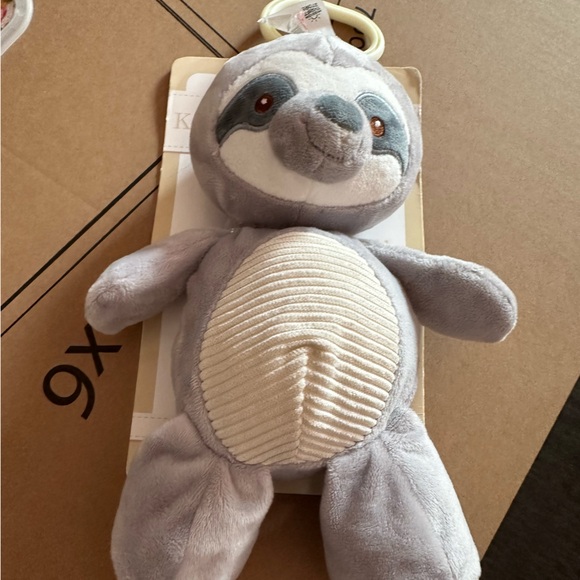14" Kellytoy Tan Beige Sloth Plush 12” Crinkle Rattle Stuffed Animal - Picture 2 of 4